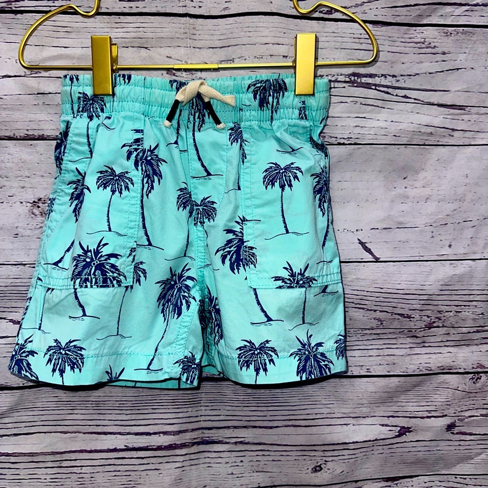 Gap Blue Palm Tree Shorts Size 18-24 Months